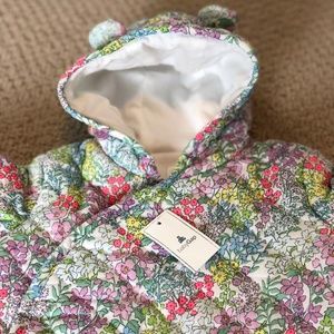 NWT Baby GAP Quilted Chambray Bear One-Piece